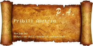 Pribill Asztrid névjegykártya